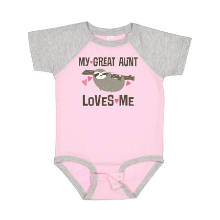 

Inktastic My Great Aunt Loves Me Sloth Gift Baby Girl Bodysuit