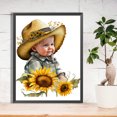 thumbnail image 2 of Pintura de diamante 5D DIY Taladro redondo completo Girasol Vaquero Niño Kit Decoración para el hogar Hugtrwg Para estrenar, 2 of 9