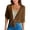 Coffee, variant on Summer Cardigan Women's Lightweight Solid White Five Point Sleeve Wrap Front Knit Cardigan Blouse XXL