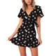 thumbnail image 1 of Vestido estampado de manga corta de verano para mujer Vestidos cortos casuales con cuello en V Ormromra, 1 of 3