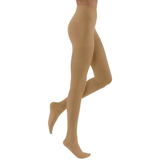 JOBST UltraSheer Compression Stockings, 15-20 mmHg, Waist High, Closed Toe, Honey, Large