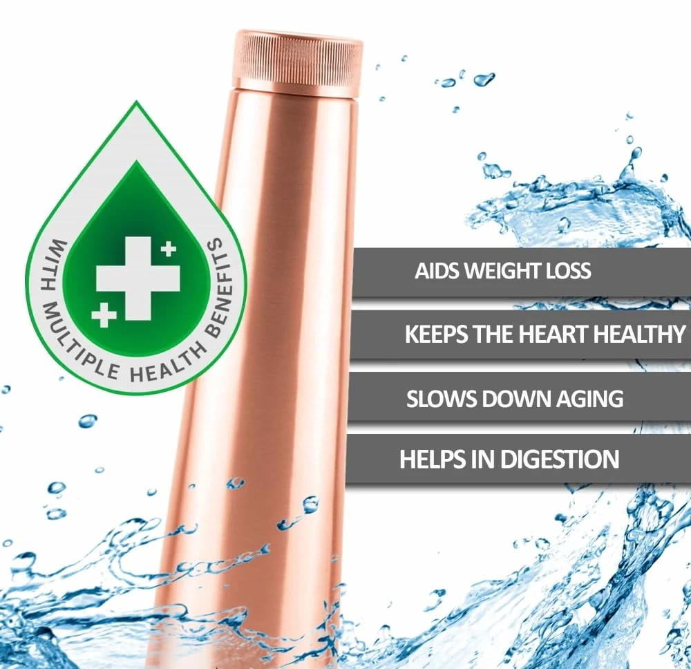 SINAL Leak Proof 1000 ml Bronze Copper Water Bottles
