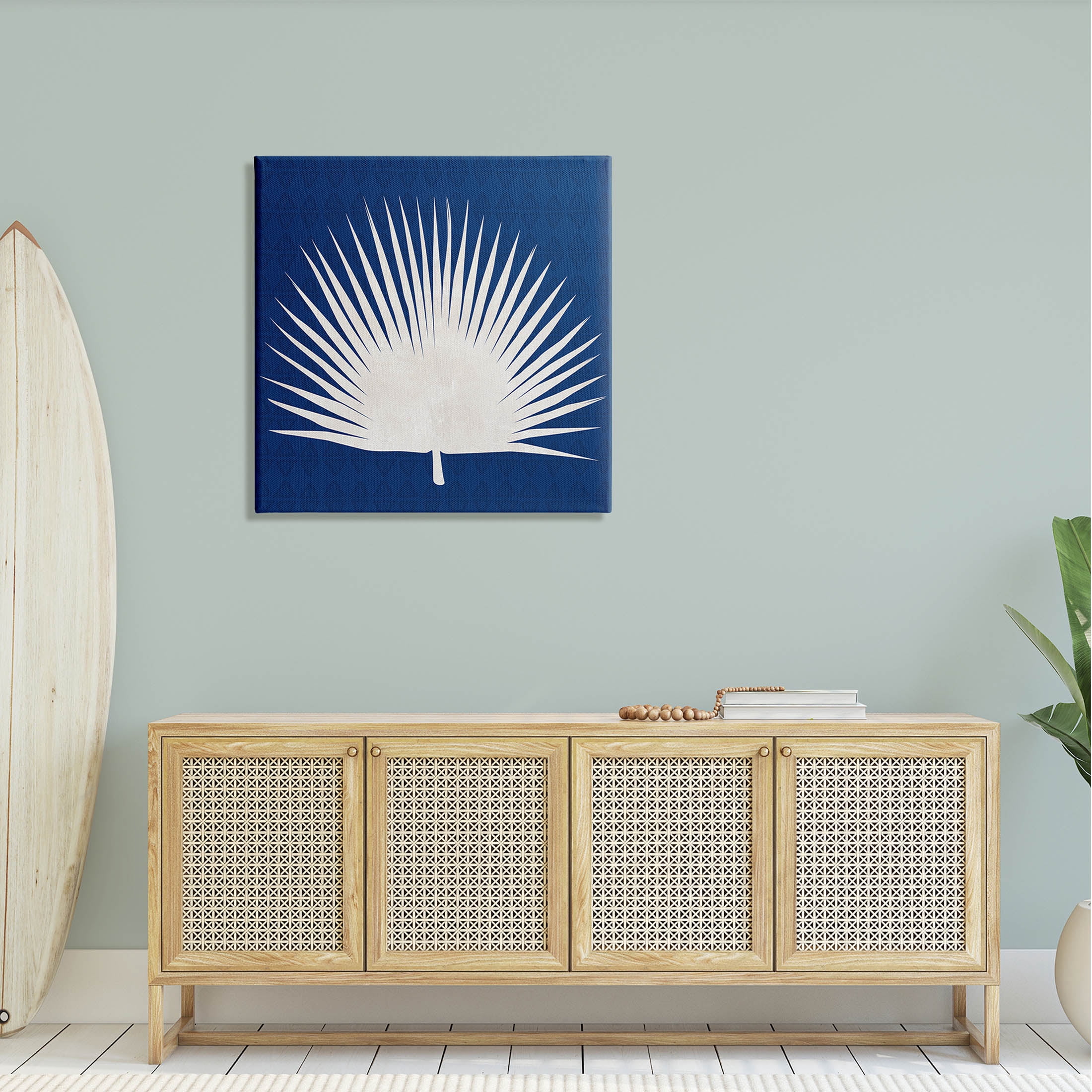 Stupell Industries Fan Palm Leaf Silhouette Graphic Art Gallery Wrapped Canvas Print Wall Art, Design by Susan Jill