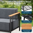 thumbnail image 4 of Unnifurnzi 3 Pieces Patio Furniture Set-High Back 3 Seater Outdoor Couch with Outdoor Ottoman Patio Couch Set for Deck Porch Poolside Balcony-Black/Dark Gray, 4 of 7