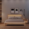thumbnail image 3 of Gael 3 Piece Queen Size Bedroom Set with Slatted Bedframe, Headboard with Integrated Light, 1 Nightstand, 3 of 7