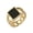 Gold Black, variant on Men's Stainless Steel Hip Hop Cuban Chain Tiger Eye Gemstone Ring Gold Tiger's Eye Stone Size 12