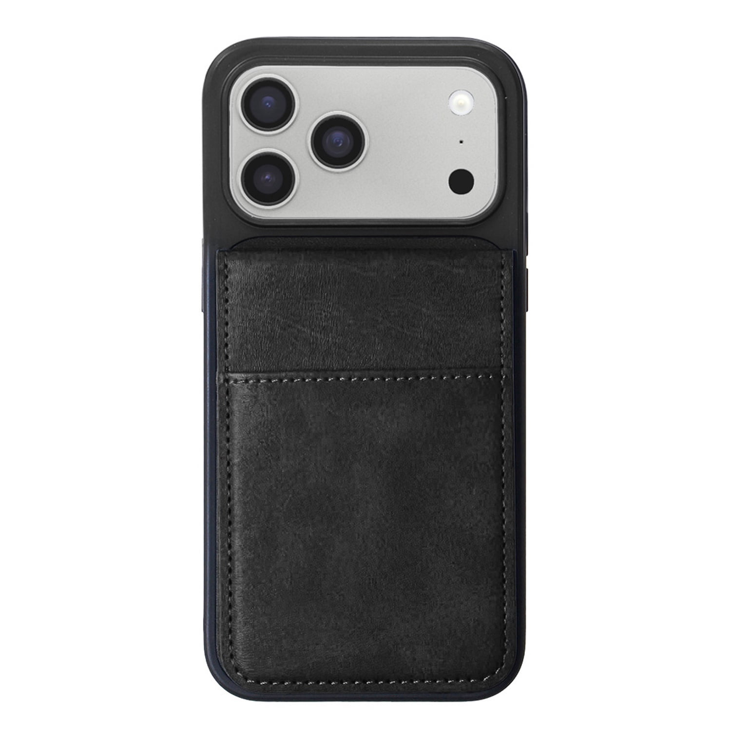 Leather Wallet Case with Kickstand for iPhone 17 Pro Max - Black