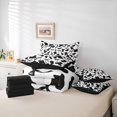 thumbnail image 6 of meiyoeat Black Cow Print 7 Pieces Full Size Bedding Sets,Princess Ribbon Bows Full Size Bed in a Bag,Black Reversible, 6 of 7