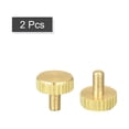 thumbnail image 3 of Unique Bargains Moleté Vis à Pouce, M3x6mm Plat Laiton Boulons Poignée Boutons de Fixations 2Pack, 3 of 4