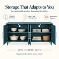 thumbnail image 5 of Atumcto 63" Boho Sideboard Buffet Cabinet with Floral Carved Doors, 2 Adjustable Shelves, Navy Blue, 5 of 8