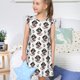 thumbnail image 4 of Fotbe DOG IS WEARING PIRATE COSTUME Vestido de Dormir para Niñas de 3 a 10 Años, Mangas Cortas, Estilo Princesa, Pijama Camisón con Mangas Voladas-Small, 4 of 6