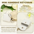 thumbnail image 3 of Uxcell Mini Handbag Keychain for Women, PU Leather Cute Bag Creative Keyrings White, 3 of 7