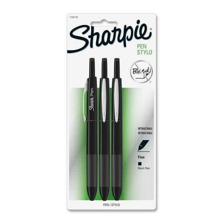 Sharpie, SAN1753176, Retractable Fine Tip Pens, 3 / Pack
