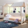 thumbnail image 2 of Powell Allyson Kid's Playhouse Bed with Adjustable Canopy, Twin, White, 2 of 15