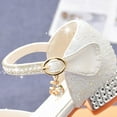 thumbnail image 4 of MQLKF Summer New Soft Bottom Breathable Non Slip High Heel Rhinestone Bow Kids Fashion Princess Sandals Leisure Stylish Girl's Sandals, 4 of 5