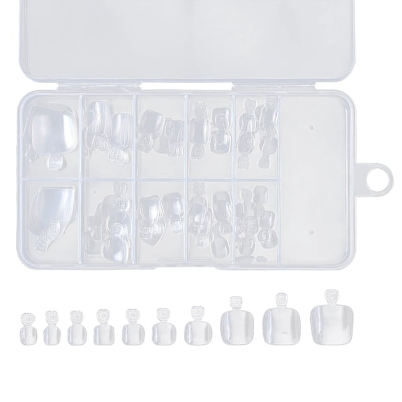 Full Set of 100 French Toe False Nails for All Toe Sizes Perfectly Crafted Nails for Elegant