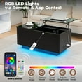 thumbnail image 3 of Hommpa LED Lift Top Coffee Tables with Charging Station End Side Dining Tables for Living Room with Adjustable Hidden Storage, 3 of 13