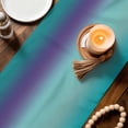 thumbnail image 3 of Teal Purple Ombre Table Runner 108 Inches, Modern Gradient Abstract Art Bed Runner Dresser Scarves Tabletop for Indoor Outdoor Parties/Ceremony/Banquet, 13"x 108", 3 of 9