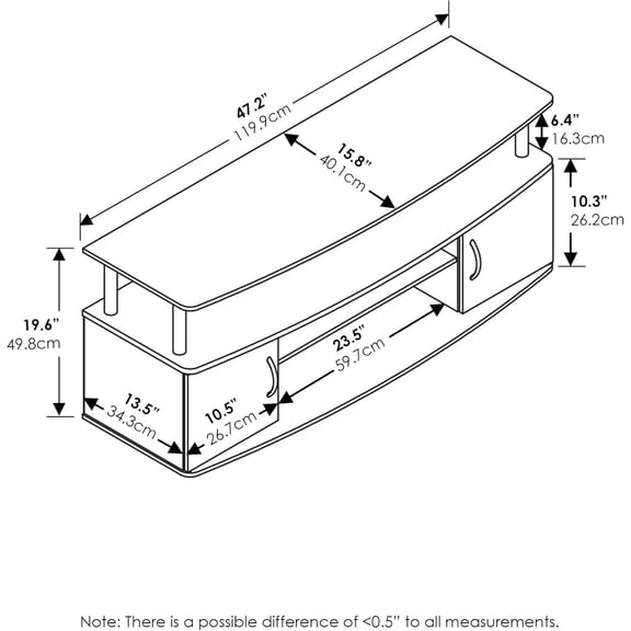 JAYA Large Entertainment Stand for TV Up to 55 Inch, Blackwood