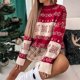 thumbnail image 3 of Suéter de invierno para mujer manga larga copo de nieve jacquard estilo navideño atuendo diario FLhrweasw Nuevo, 3 of 7