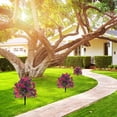 thumbnail image 4 of Artificial Boxwood Topiary Ball Trees with Morning Glory Flower, Faux Shrub Bushes with Ground Spike, UV Resistant Fake Boxwood Plants for Indoor, Garden, Porch, Patio Decor, 4 of 9