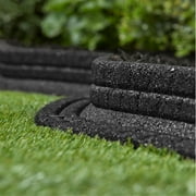 GroundSmart Brickface Landscape Edging, 4 Black Rubber Garden Edging Border, 48 pack