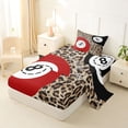 thumbnail image 2 of Castle Fairy Red Billiards Twin Sheets 3pcs, Vintage Leopard Print Bedding, Brown Red White,1 Fitted Sheet, 1 Flat Sheet and 1 Pillowcase, 2 of 6