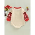 thumbnail image 4 of Arvbitana Baby Girls Boys Christmas Rompers Snowman Elk Santa Print Long Sleeve Bodysuit Casual Loose Jumpsuit Tops for Newborn 0-18M, 4 of 8