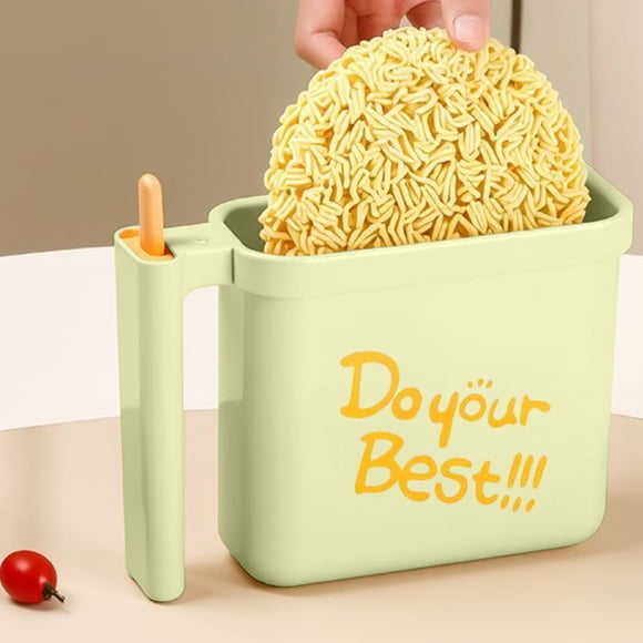 Tazón de plástico para fideos instantáneos envasados. Imprescindible para personas perezosas. Tazón para fideos instantáneos sin lavar con tenedor incluido para estudiantes de residencias. Hogar y coc