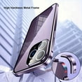thumbnail image 6 of WLLCAPHA Magnetic Case For IPhone 15/ 14/ 13/ 12/ 11 Pro Max, Magnetic Adsorption Double-Sided Screen Protector Clear Back Metal Bumper Phone Cases Cover, 6 of 9