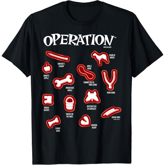 t-shirt Operation Classic Icon & Game Pieces T-ShirtMen and women can wear, black T-shirts, gifts. Age: M,L，XL 2XL, 3XL, 4XL
