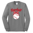 thumbnail image 2 of Wild Bobby, Cute Baseball Mom Ribbon Gift, Mother's Day, Men Long Sleeve Shirt, Heather Grey, 3XL, 2 of 3