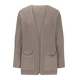thumbnail image 5 of Womens Fall Fashion 2025 Cardigan Sweaters for Women Solid Color Knitted Pocket Cardigan Sweater Loose Knit Sweater Jacket, 5 of 7