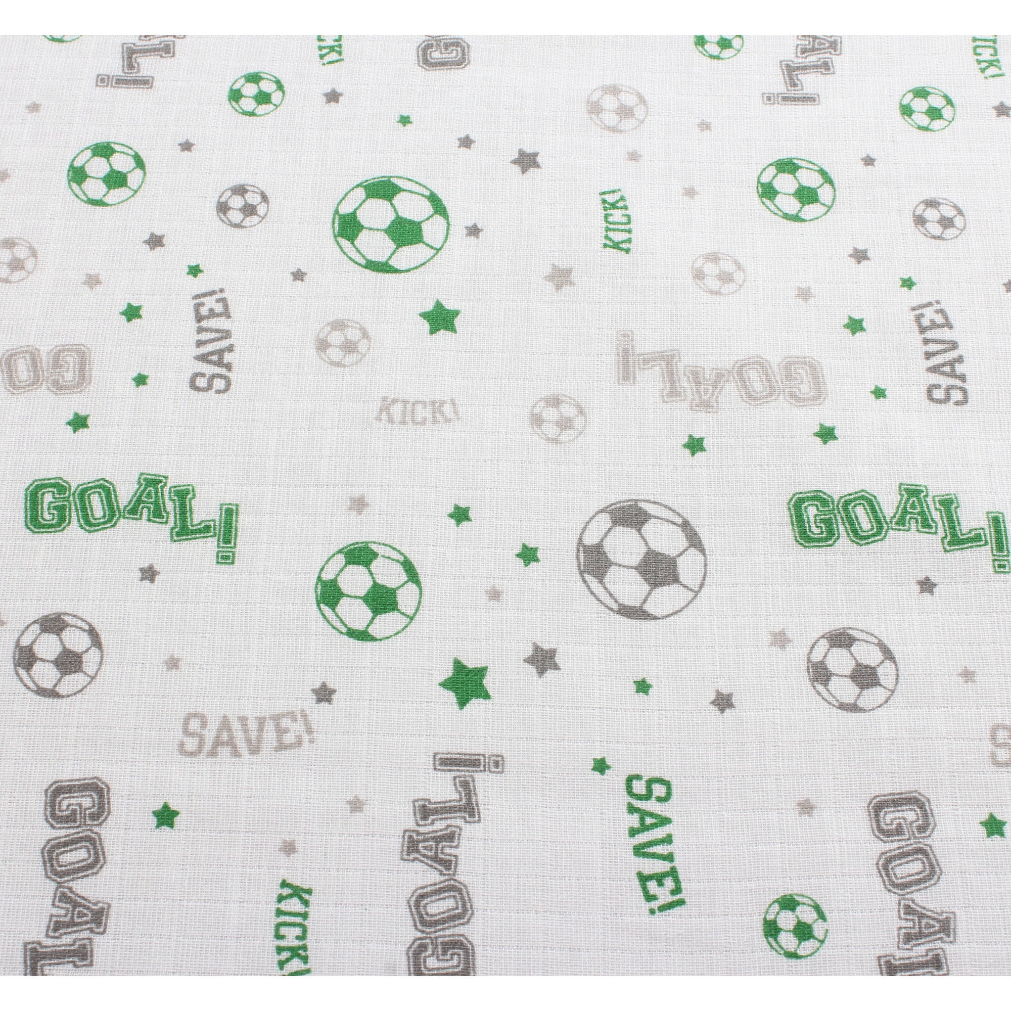 Bacati - Sports Muslin Quilted Top 100% Cotton with poly batting Changing Pad Cover, Soccer Green/Grey