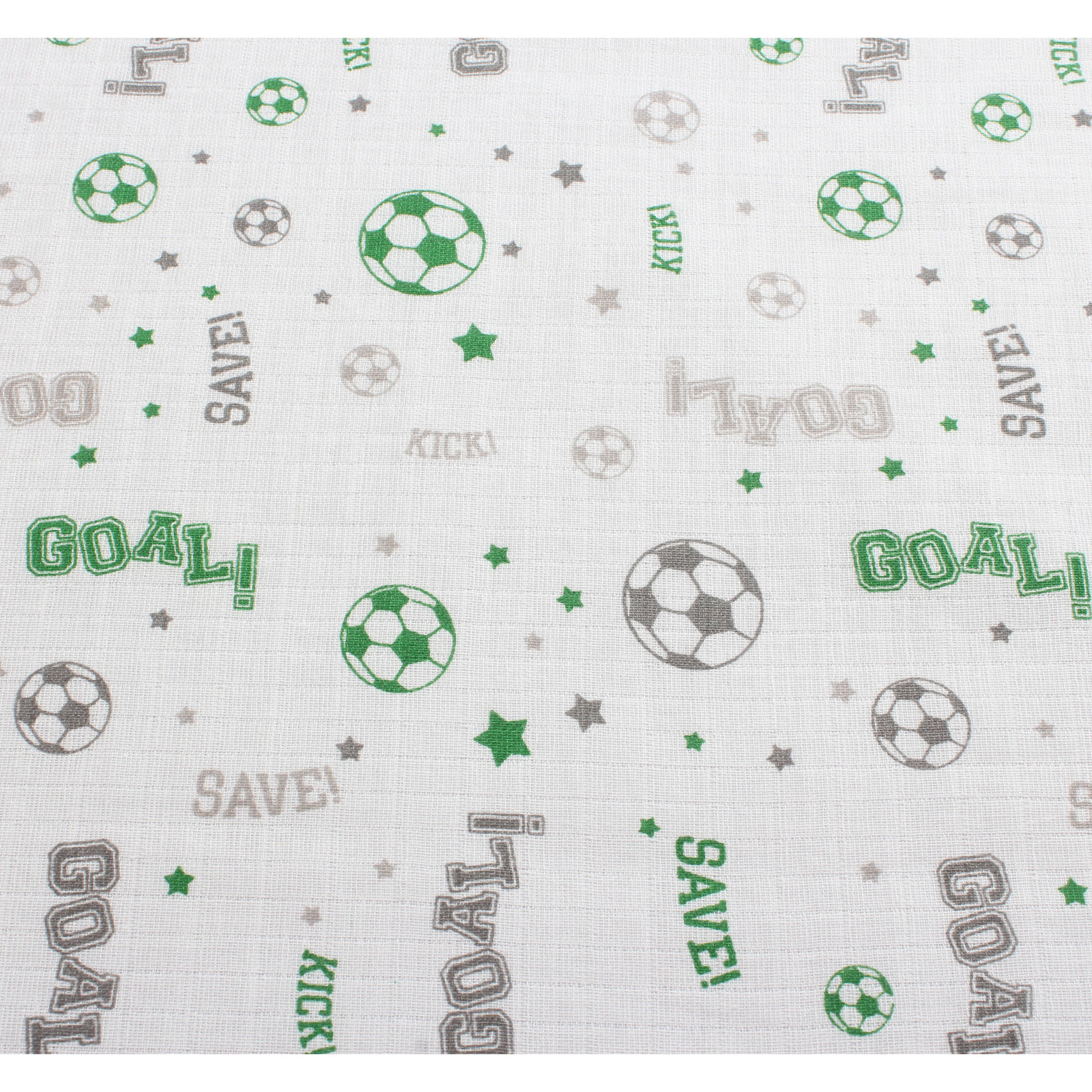 Bacati - Sports Muslin Quilted Top 100% Cotton with poly batting Changing Pad Cover, Soccer Green/Grey - image 2 of 2
