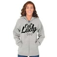 thumbnail image 3 of Cat Lady Officially Certified Funny Zip Hoodie Sweatshirt Women Brisco Brands S, 3 of 5