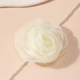 thumbnail image 4 of Gauze Flowers Collar Necklace Elegant Clavicle Chain Necklace Simple Choker--White-Product code 48157 White, 4 of 5