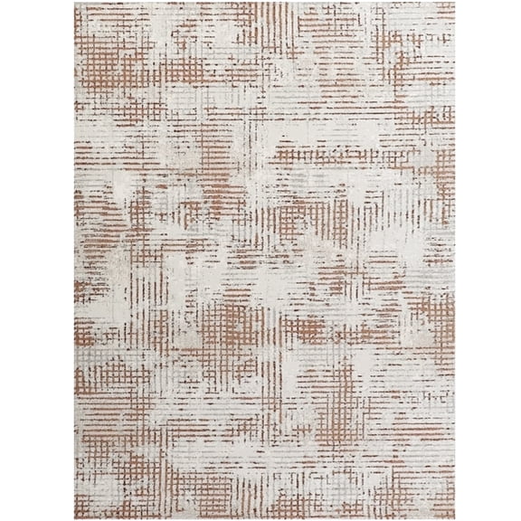 Tervannor® 6'x9' Area Rug - Modern Geometric Distressed Design, 0.47 Inch (12mm) Thick Dense Pile, Waterproof Stain Resistant Indoor Rug, No Extra Rug Pad Required for Living Room Bedroom
