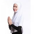 thumbnail image 2 of Balems White Muslim Headscarf Crystal Hemp Cloth Scarf Breathable On-Islamic Solid Color Long Kerchief, 2 of 2