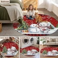 thumbnail image 5 of Round Area Rugs Collection 6 Ft, Red Christmas Non-Slip Residential Carpet, Xmas Tree Snowman Bear Snowfall Plaid Indoor Crawling Mats Runner Rugs for Living Room/Dining Room/Bedroom, 5 of 8