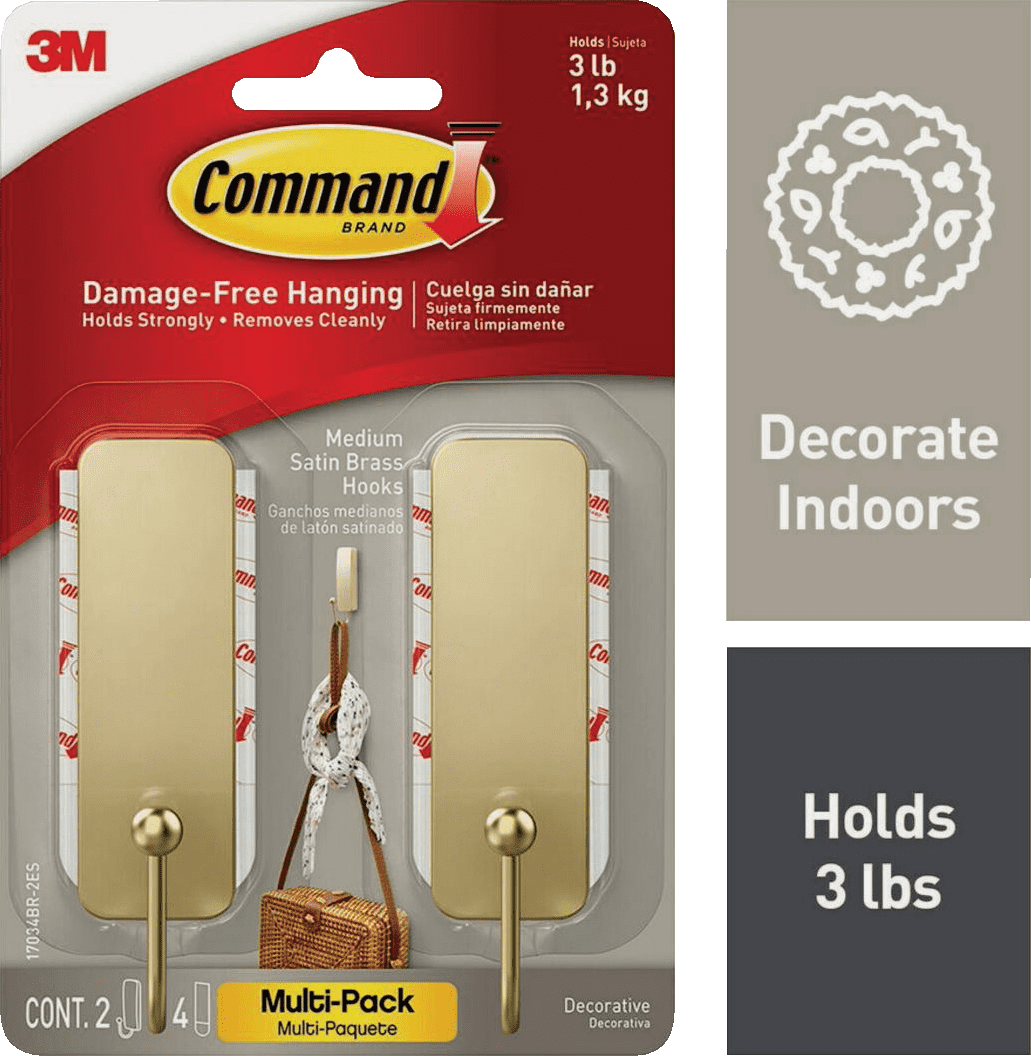 Command Decorative Adhesive Hook - Pack of 12 — Residential Use, Standard Application