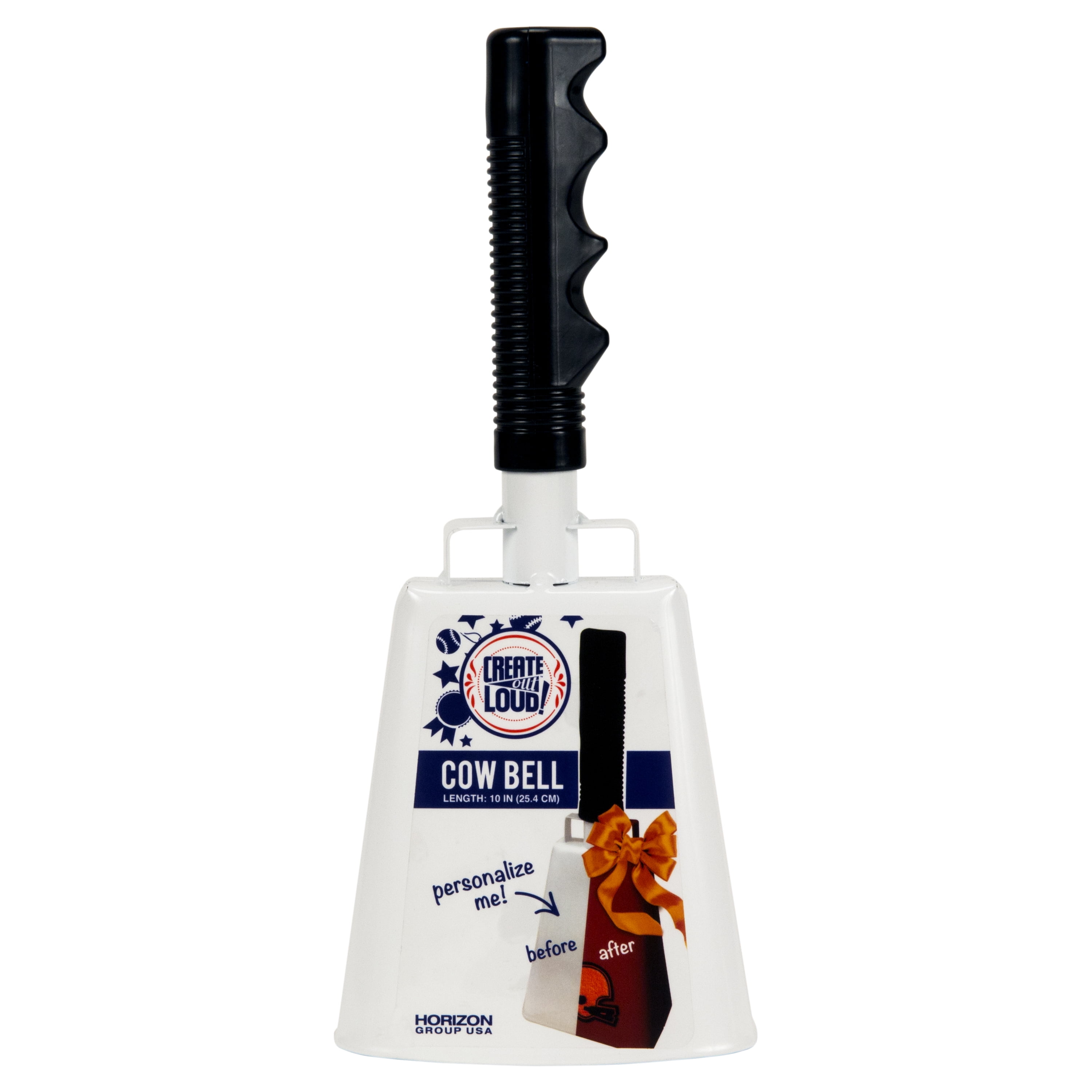 Large White Cowbell with Handle, 1 Each