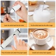 thumbnail image 4 of Fouet à Oeufs Électrique Portatif Mousseur à Lait Mousseur Mélangeur USB Rechargeable avec 2 Fouets en Acier Inoxydable 3 Vitesses Réglables pour Cappuccinos Latte Chocolat Chaud Laits Frappés Mélange d'Oeufs Blanc, 4 of 8