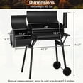 thumbnail image 4 of Dkelincs 43" Portable Charcoal Grills with Offset Smoker and Thermometer, Outdoor Barbecue Grill for BBQ Camping Picnic, 4 of 9