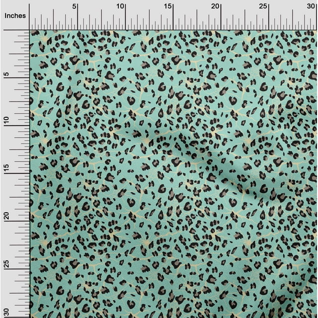 oneOone Cotton Poplin Fabric Leopard Animal Skin Printed Craft Fabric BTY 42 Inch Wide