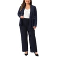 thumbnail image 2 of Agnes Orinda Women's Plus Size Blazers Shawl Collar Button Down Casual Business Work Suit Jacket Peplum Blazers 2X Navy Blue, 2 of 6
