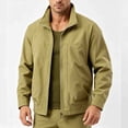 thumbnail image 2 of Jerdar Men's Nylon Jacket No Hood Lightweight Thin Zip Pockets Solid Color Long Sleeve Athletic Outdoor Casual Commute Windbreaker Coat Outerwear, 2 of 9