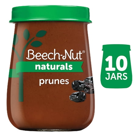 (10 Jars) Beech-Nut Naturals Baby Food Jar, Stage 1, Prunes, 4