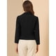 thumbnail image 5 of Chaqueta abierta de la chaqueta del traje de la cosecha del trabajo de la oficina del frente de las mujeres Negro-Sólido L, 5 of 6