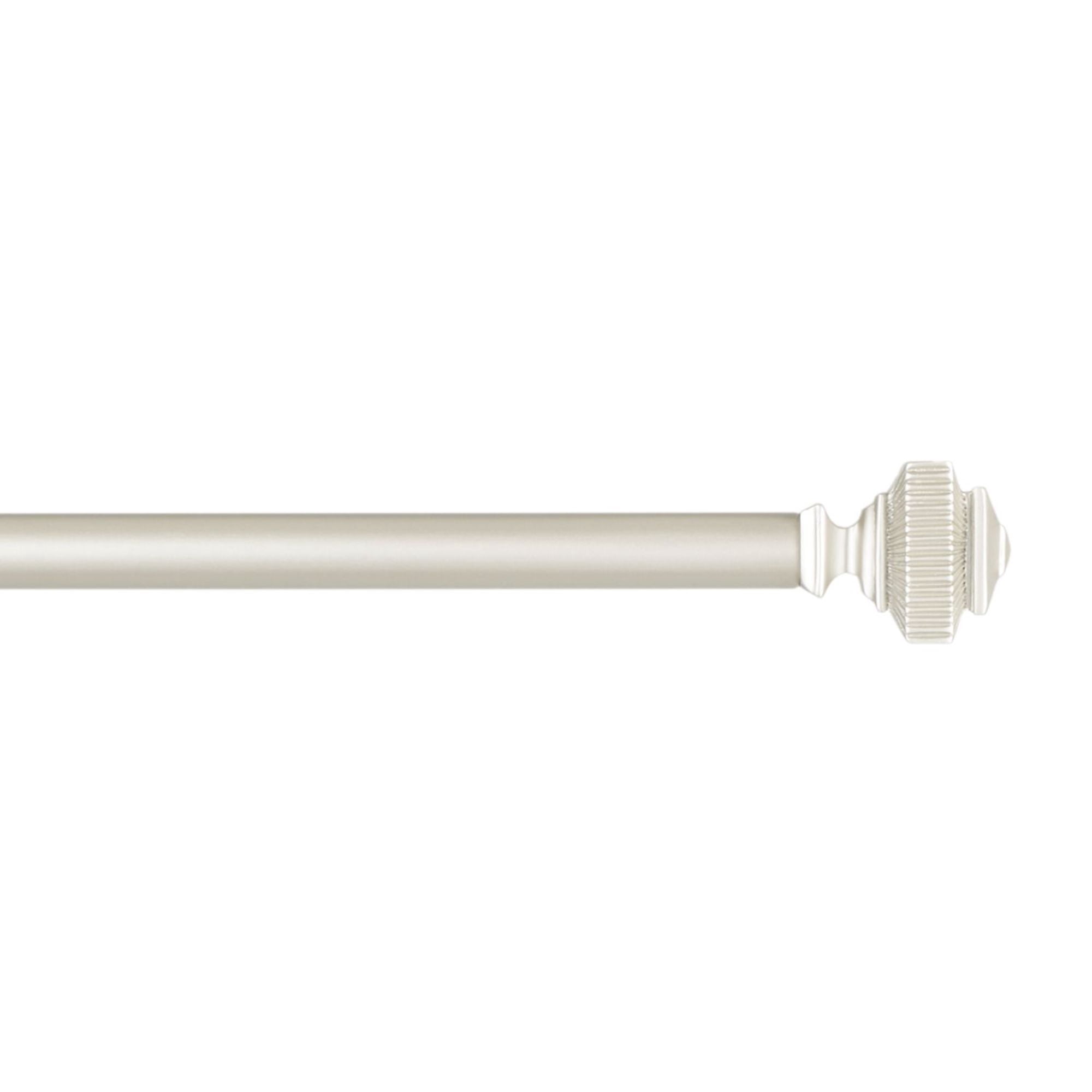 Exclusive Home Rockwell 1" Window Curtain Rod and Finial Set, Adjustable 36"-72", Matte Nickel